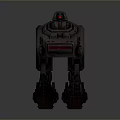 Sci Fi Mechanical Battle Walker With Four Legs Cannon And Red Light