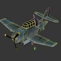 Blue Electric Toy Airplane Realistic Detailed Kids Model with Spinning Propeller