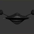 Futuristic Sci-Fi Spaceship With Sleek Design Detailed Hull And Blue Red Thrusters