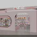 VELIKE Pink Store Interior With Curved Display Windows And Product Shelves