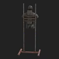 Sports Equipment Human Shaped Target with Bullet Holes and Target Circles on Metal Poles