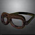 Copper Colored Vintage Goggles With Leather Strap And Classic Design