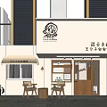 The front of the door of the milk tea shop 3d model