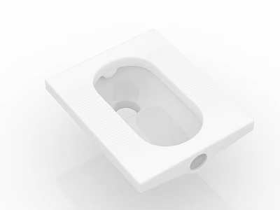 White Ceramic Bathroom Fixture Modern Squat Toilet With Smooth Surface And Durable Design 3d model
