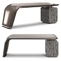 Modern Desk Design With Sleek Metal Frame And Wooden Drawer Details