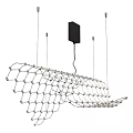 Modern Unique shaped Chandelier with Hexagonal Metal Mesh Structure Suspended from Ceiling 3d model