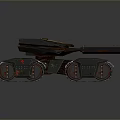 Futuristic Military Tank With Heavy Tracks Dual Cannons And Angular Armored Design