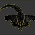 Muscular Mythical Dragon Character With Yellow Chest Scaly Skin And Tail