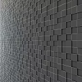 Wall Surface With Various Size Square Tiles In Light Gray Beige Dark Gray Geometric Pattern