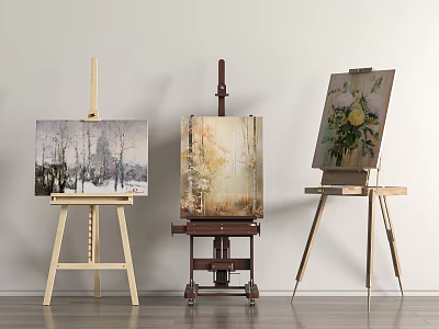 Oil painting easel 3d model