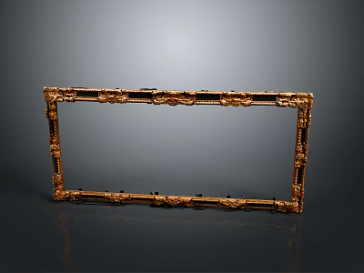 Golden Ornate Picture Frame With Intricate Carvings And Classic Design 3d model