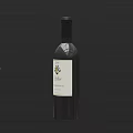Elegant Wine Bottle and Glass with Bordeaux Label Design on Dark Background