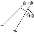 Modern Black Wall Lamp With Circular Shades And Metal Structure Design
