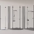 Modern Glass Shower Enclosures With Black Frames Glass Panels And Shower Head Fixtures