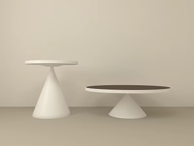 Modern Style Side Tables With Conical Bases And White Dark Tabletop 3d model