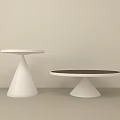 Modern Style Side Tables With Conical Bases And White Dark Tabletop 3d model