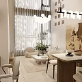 Modern Apartment Living Room Interior With Sofa Coffee Table Plant Window Curtains And Chandelier