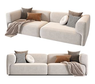 modern double sofa 3d model