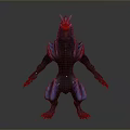 Detailed 3D Sci Fi Creature Character Featuring Blue Gray Armored Skin And Standing Pose