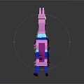 Colorful Striped Llama Doll With Pink Blue Purple Tail And Layers