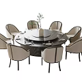 Modern Dining Table and Chair Combination Dining Chair Dining Table 3d model
