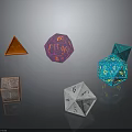 Vibrant Polyhedral and Cube Dice in Orange Purple Blue Silver for Daily Tabletop Games Use