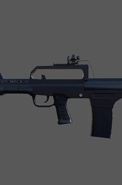 Black Tactical Rifle With Mounted Scope Ergonomic Grip Magazine And Sleek Body Design 3d model