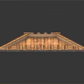 Rustic Traditional Wooden Tile Roof Structure With Central Skylight And Brown Edges