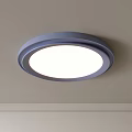 Minimalist Modern Round Ceiling Light With Blue Frame And Bright White Light 3d model