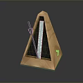 Wooden Triangular Metronome With Pendulum And Scale For Musical Practice 3d model