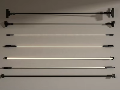 Lighting Combinations Of Illuminated Strip Lights With Black And White Modern Fixtures 3d model