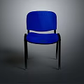 Modern Blue Fabric Chair With Comfortable Backrest And Black Legs