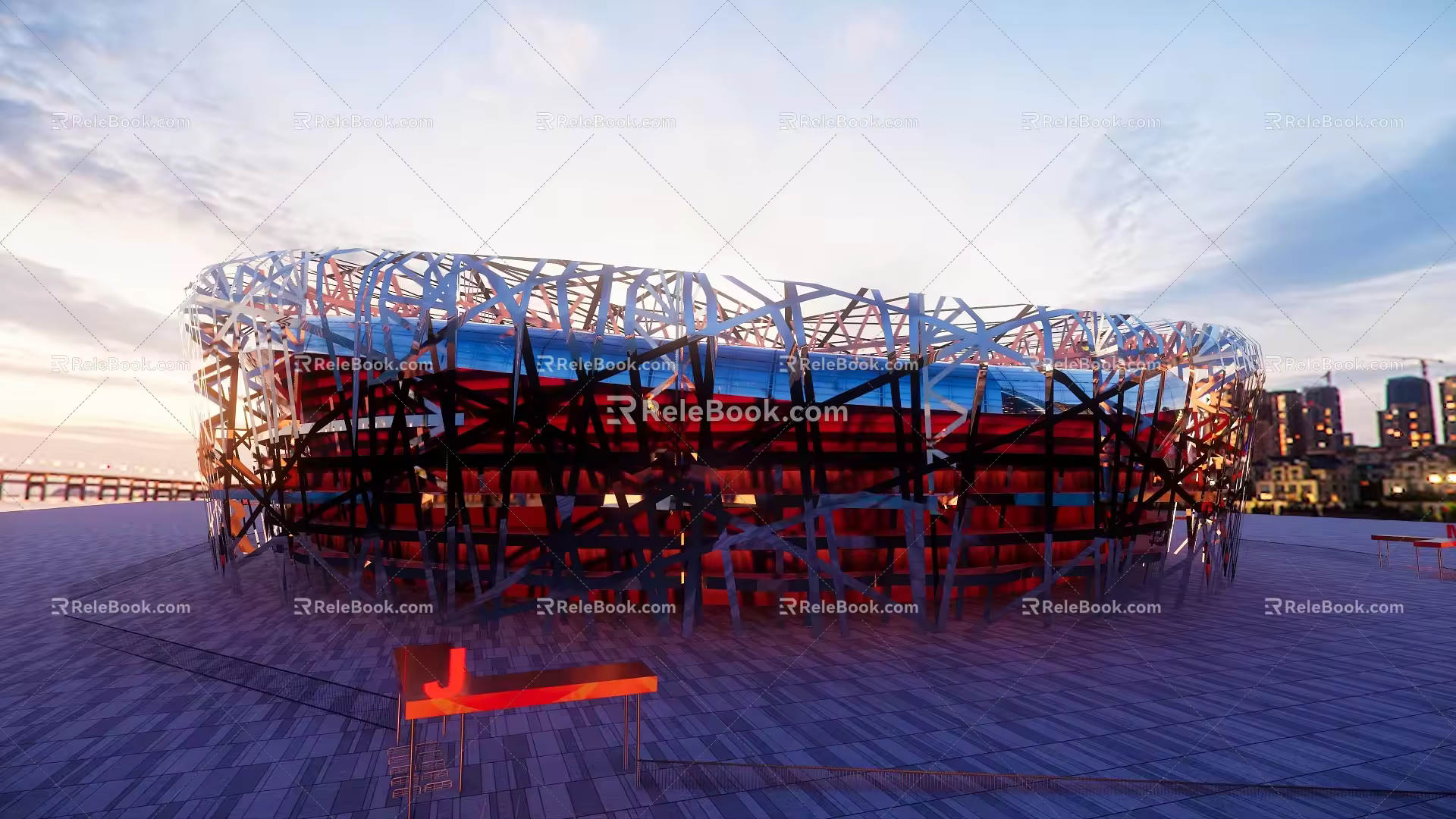 Modern Stadium Architecture Bird's Nest Stadium 3d model