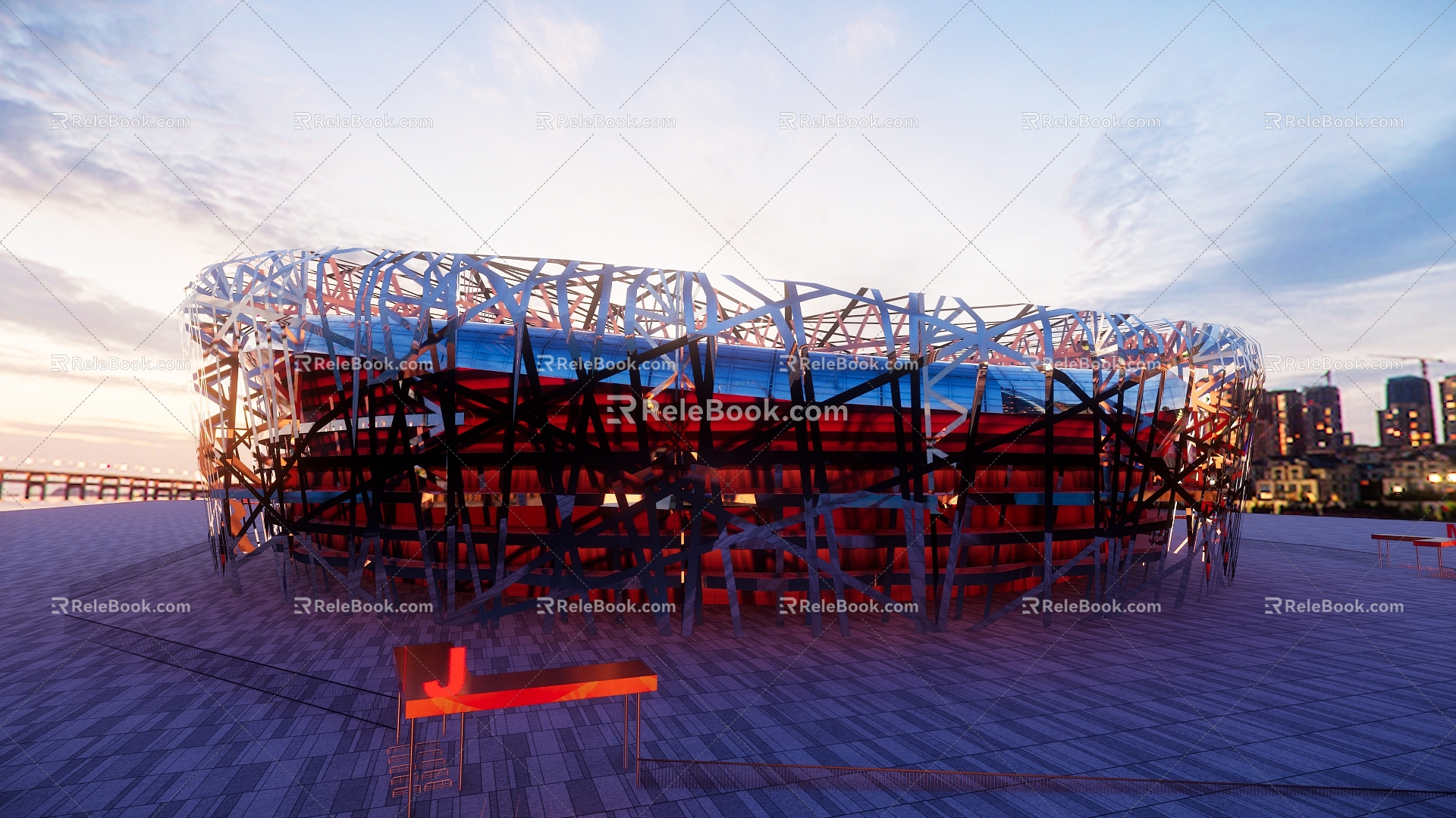 Modern Stadium Architecture Bird's Nest Stadium 3d model