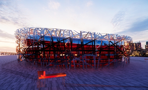 Modern Stadium Architecture Bird's Nest Stadium 3d model