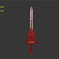 Ornate Decorative Sword Design With Golden Wing Guard Intricate Hilt And Engraved Blade