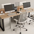 Simple office desk and chair combination 3d model