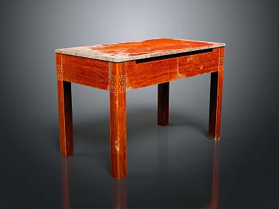 Elegant Classic Mahogany Wooden Table With Intricate Carved Legs And Smooth Surface 3d model