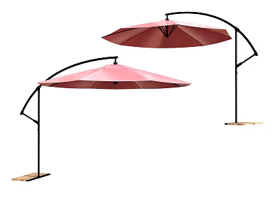 Outdoor Patio Sunshade Canopy With Arched Metal Stand And Sturdy Base For Garden Use 3d model