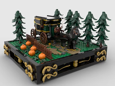 Lego LEGO Toys Blocks Forest Plants Carriage Trees Pumpkin 3d model