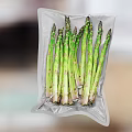 Fresh Green Asparagus Spears In Vacuum Sealed Plastic Packaging Bag 3d model