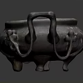 Traditional Copper Vessel With Bird Shaped Handles And Decorative Patterns