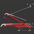 Red Mechanical Equipment with Metal Frames and Support Springs Structure Design 3d model