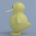 Cute Yellow Chicken Doll With Plump Body And Smooth Surface Design 3d model