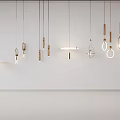 Modern Minimalist Pendant Lights Hanging on White Wall with Various Designs Different Shapes and Materials