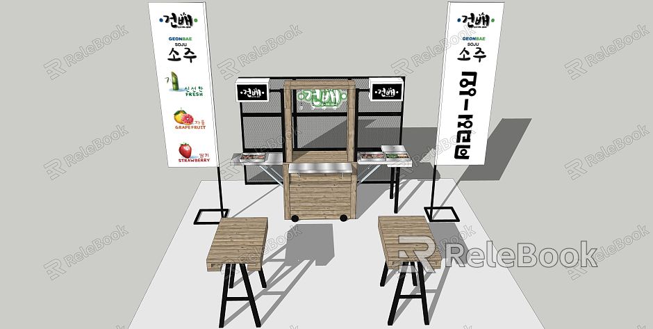 Industrial LOFT snack stall BBQ stall Sushi booth stall sale model