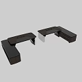 Modern Office Desk With Wooden Top Black Accents And Drawer Storage