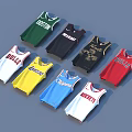 Assorted Team Basketball Jerseys In Multiple Colors For Sports Fans