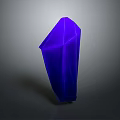 Purple Faceted Crystal Sculpture on Gray Background with Soft Shadow