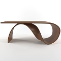 Modern Wooden Coffee Table With Unique Curved Base Design For Stylish Living Room